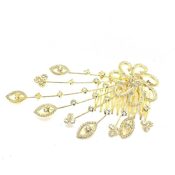 Fashion  Crystal Hair Accesories plate hair comb inserted comb hand flowers bridal headdress wedding accessories - Simpal Boutique