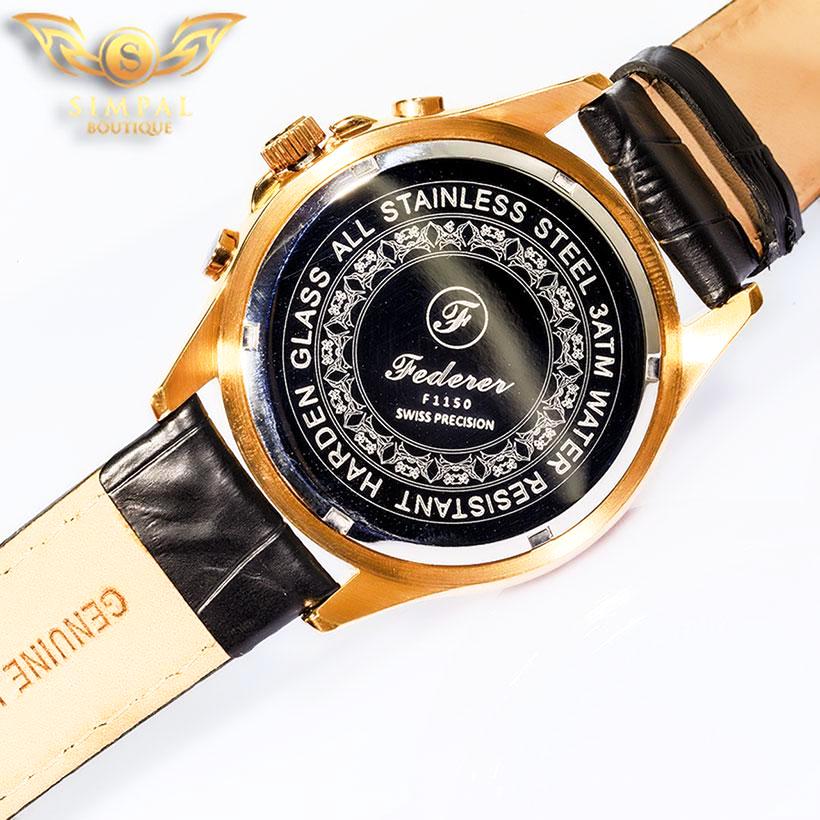 Federer Men's Analog Quartz Watches - F1150 - Black - Simpal Boutique