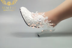 In Store Wedding Shoes White Bridal Lace Flower