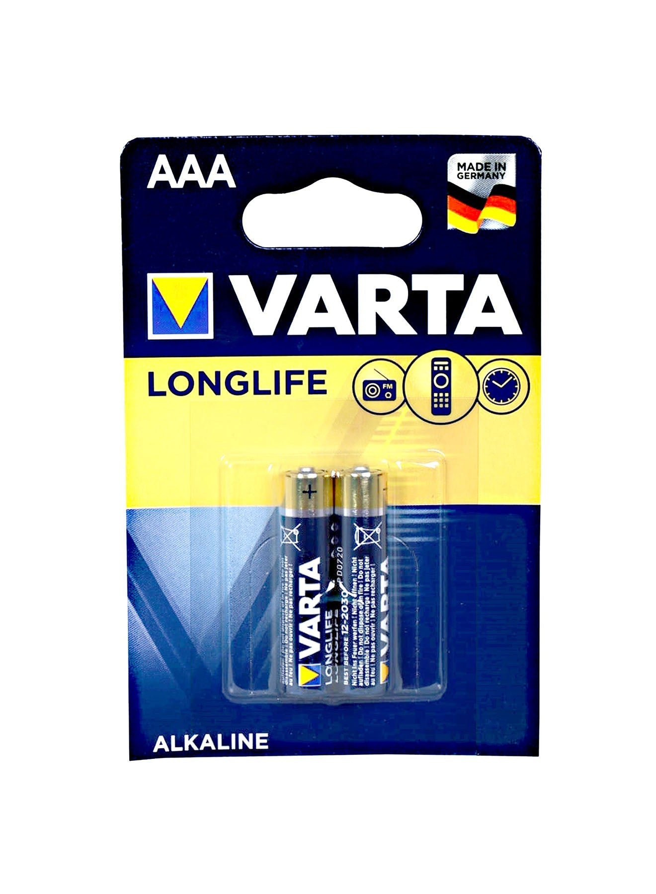 Varta Long Life AAA 2 Unit Alkaline Battery 15 V Value Pack of 3