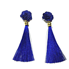 Flower design long Tassel Earrings Fringe Drop Long Dangling Bohemian Statement Thread Earrings for Women Wedding Party Jewelry - Simpal Boutique