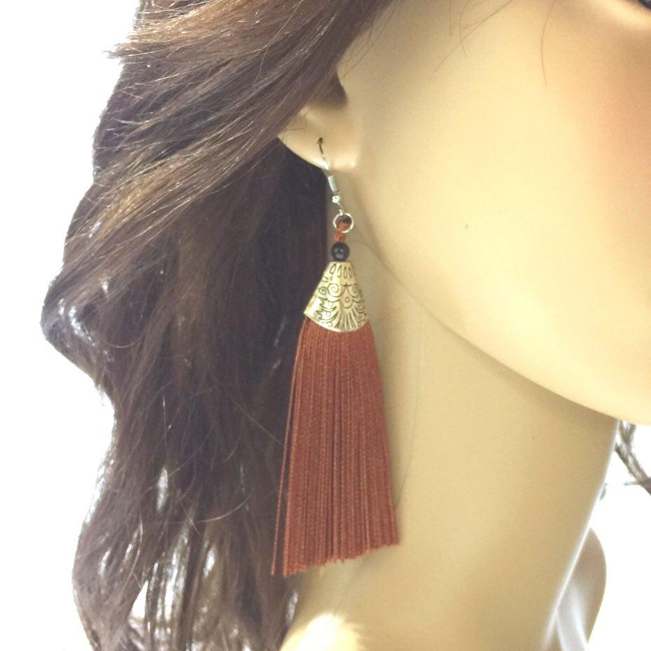 Long Thread Tassel Earrings Fringe Drop Long Dangling Bohemian Statement for Women Wedding Party Jewelry - Simpal Boutique