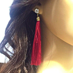 New Fashion Crystal Rhinestone Silk Thread Earring Woven Thread Earrings Lady Colorful Handmade Bohemia Vintage Dangle Earring for Women Fashion Jewelry - Simpal Boutique