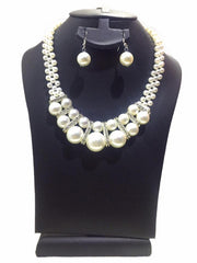 Fashion Pearl Party Necklace Set Necklace+ Earring Artificial Pearl Accessories 02 - Simpal Boutique