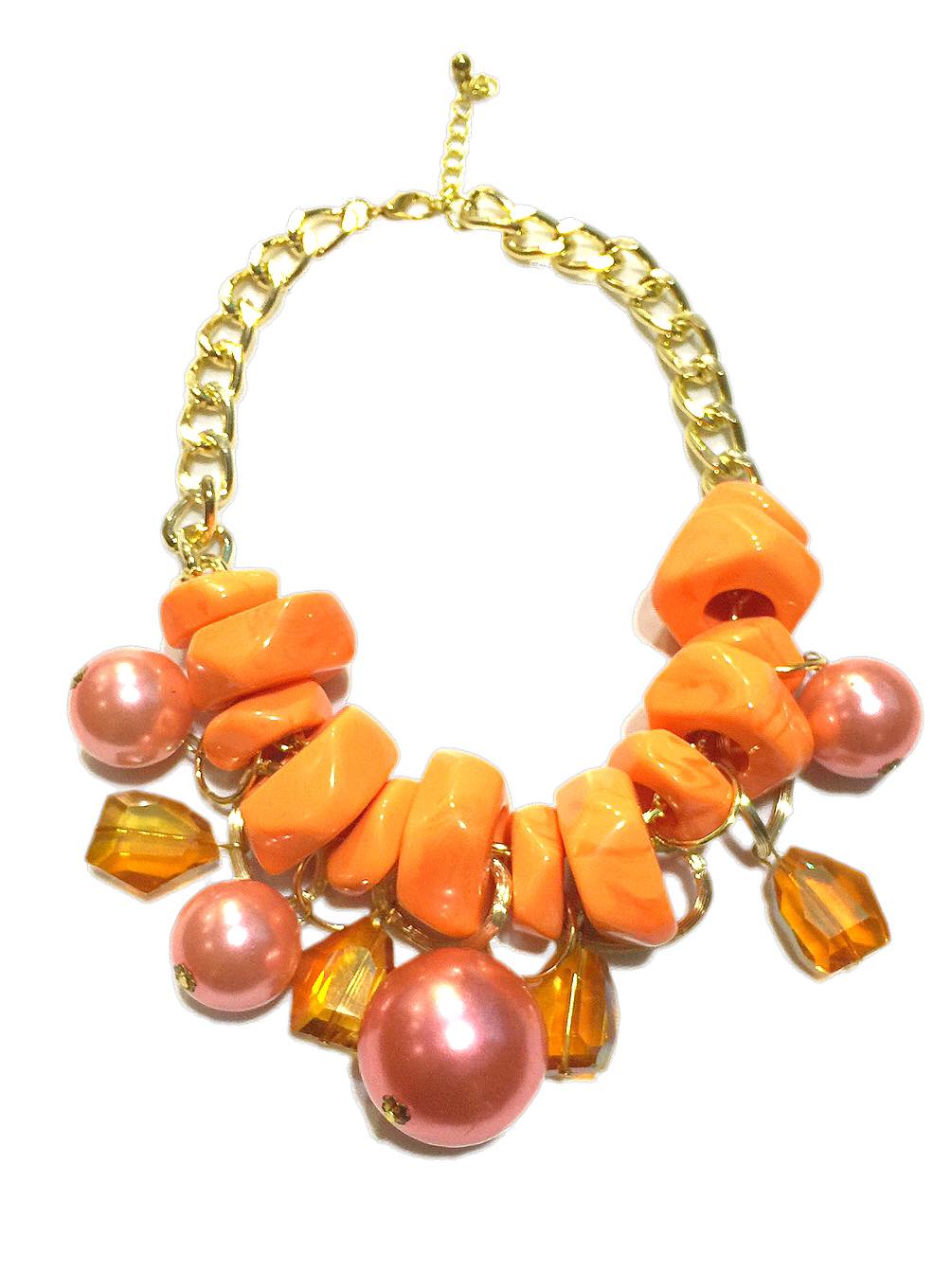 Party Necklace +Earring Set Accessories Alloy Beads  Party/Office wear Accessories Orange - Simpal Boutique