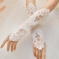 In Store Satin Wedding gloves