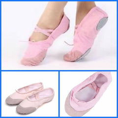 Help Me Dance Women's Ballet Shoes Canvas Flat Flat Heel Dance Shoes Black/ Pink - Simpal Boutique