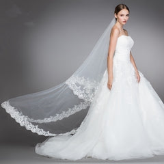 In Store Wedding Veil 15m 3m 5m Simple lace Korean bride veil