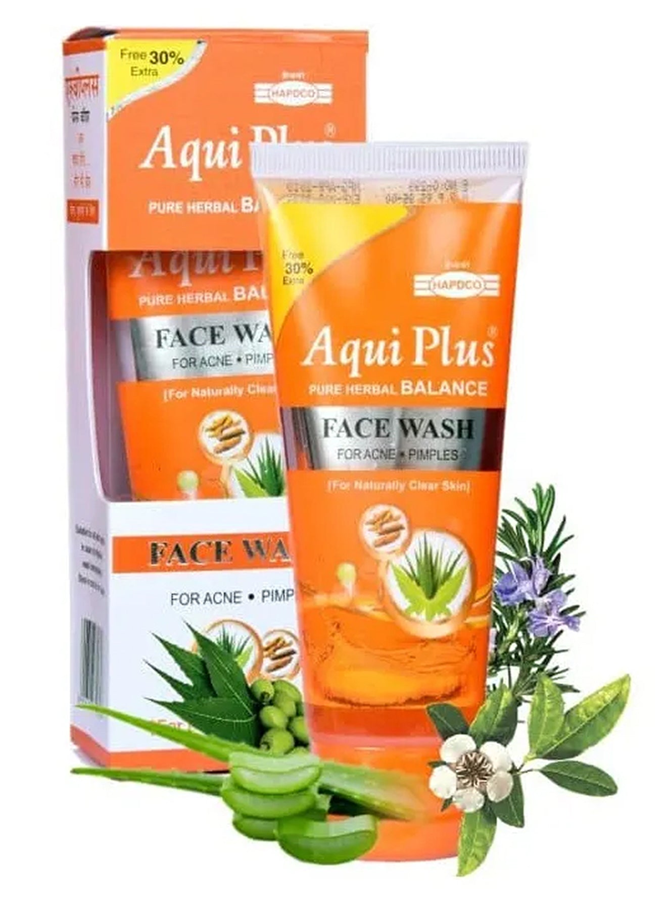 Aqui Plus Pure Herbal Balance For Acne Pimples Face Wash 65 ml Value Pack of 2 