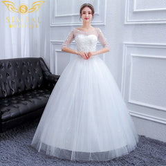 In Store New bride Half Sleeves wedding dress