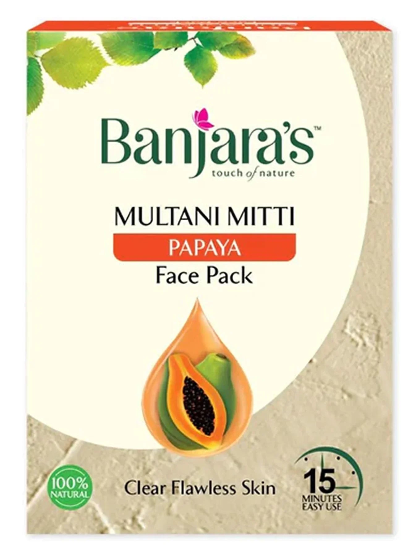 Banjaras Multani Mitti Papaya Face Pack 100g Value Pack of 12 
