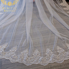 In Store 3Meter5Meter Long flowery wedding veil