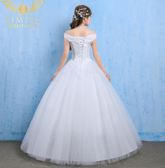 In Store One word shoulder wedding dress