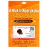 4 Mukhi Rudraksha 100 Natural by Lab Certified  Silver Cap Nepal
