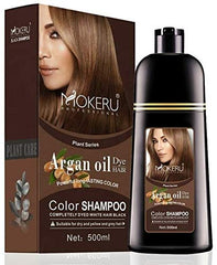 MOKERU Argan Oil Hair Dye Color Shampoo Dark Brown 500ml