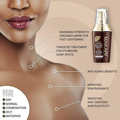 Makari Exclusive Skin Toning Serum 1.7oz – Lightening, Brightening & Toning Body Serum with Organiclarine –Advanced Whitening Treatment for Dark Spots, Scars, Sun Patches & Hyperpigmentat