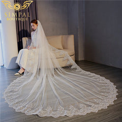 In Store 3Meter5Meter Long flowery wedding veil