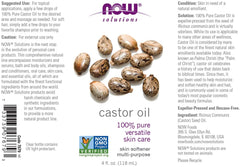 NOW Solutions Castor Oil 4 oz118ml Value Pack of 2 