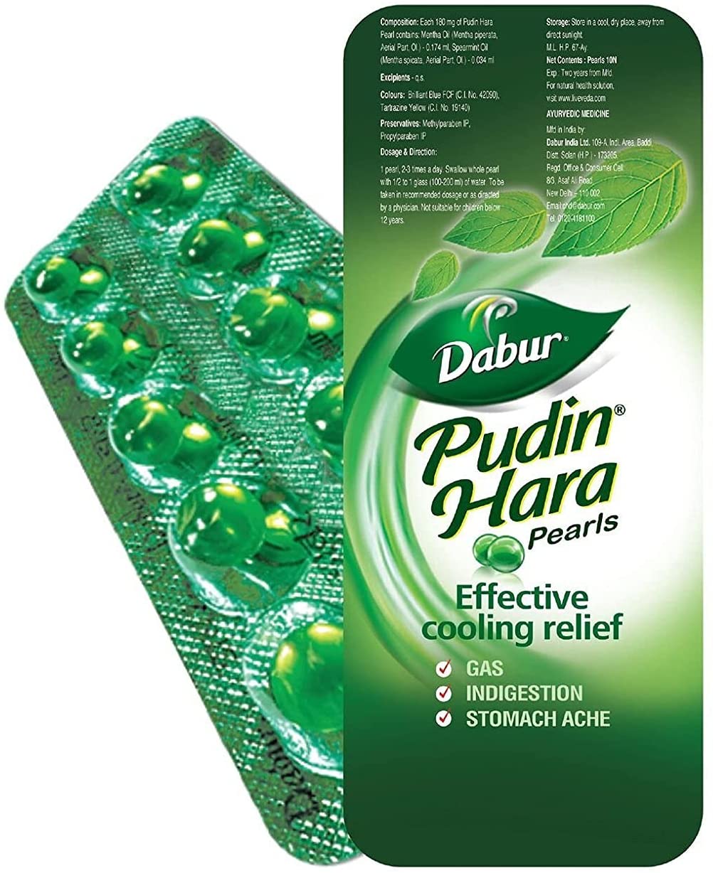 Dabur Pudin Hara Pearls (5 strips 0f 10pearls)= 50 Pearls - Simpal Boutique