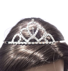 Silver Crystal Hair Tiara Wedding Tiara Bridal Princess Crown Tiara Crystals Rhinestone Prom Crown Headband Small - Simpal Boutique