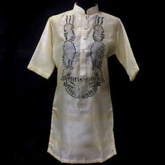 Modern Filipiniana Embroidered Ladies Barong Dress - Simpal Boutique