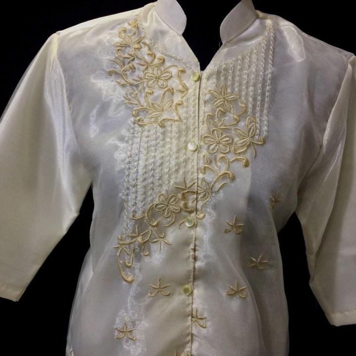 Ladies Barong  Chinese Collar 01 - Simpal Boutique