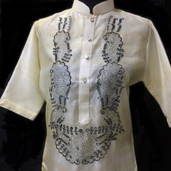 Modern Filipiniana Embroidered Ladies Barong Dress - Simpal Boutique