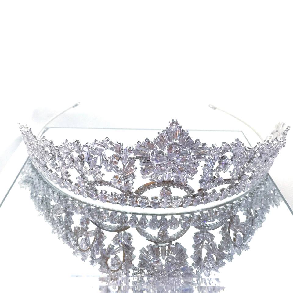 High Quality Silver Bridal Wedding Tiara Crown Headband Birthday Banquet Crystal Crown Headdress medium - Simpal Boutique