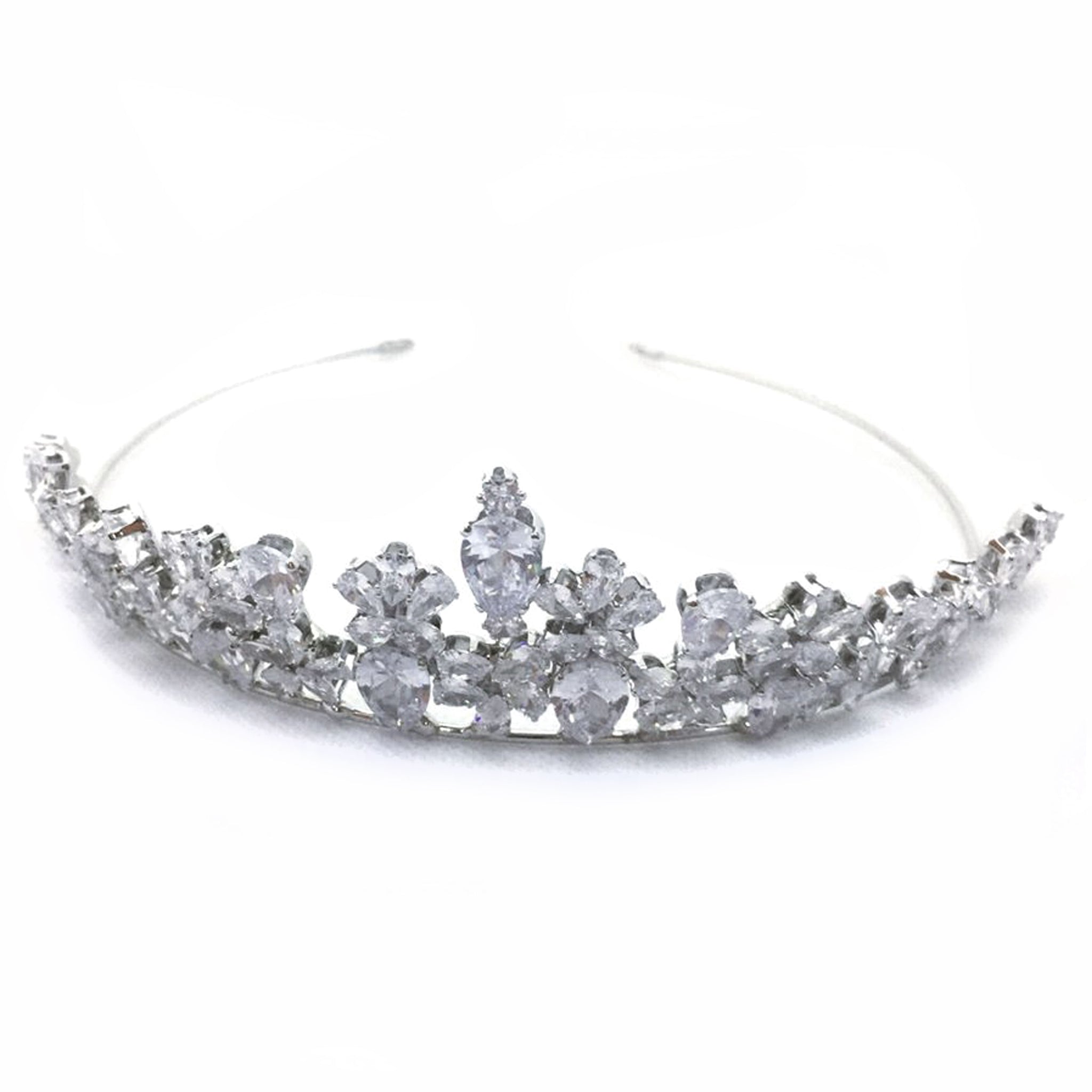 High Quality Silver Bridal Wedding Tiara Crown Headband Birthday Banquet Crystal Crown Headdress Small - Simpal Boutique