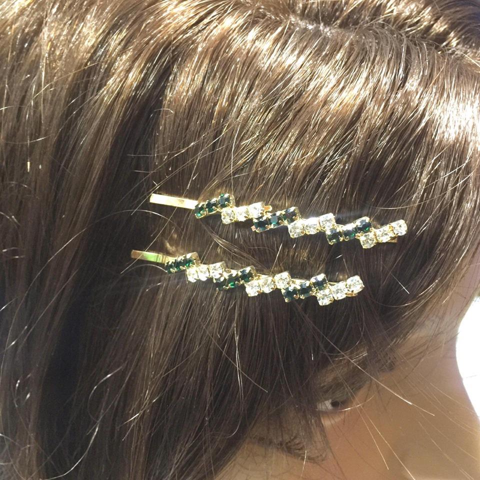 Crystal Studded Long Hair Pin - Set of 2 - Simpal Boutique