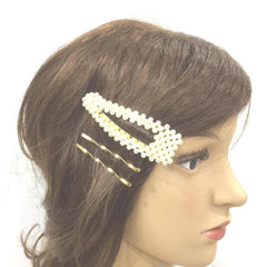 3n1 Pearl Hair Clips Golden Hair Pins Hair Barrettes Artificial Handmade Hair Accessories for Women Girls - Simpal Boutique