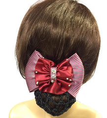 Ribbon Bowknot Net Bun Snood Hairpin Hair clip for Women - Simpal Boutique