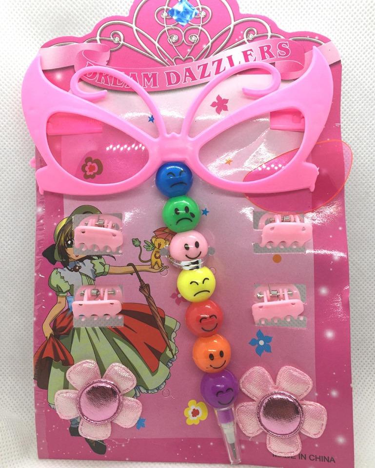 Kids mixed set accesories for girls sunglass  Pen hair clip Hair grip Hair tie - Simpal Boutique
