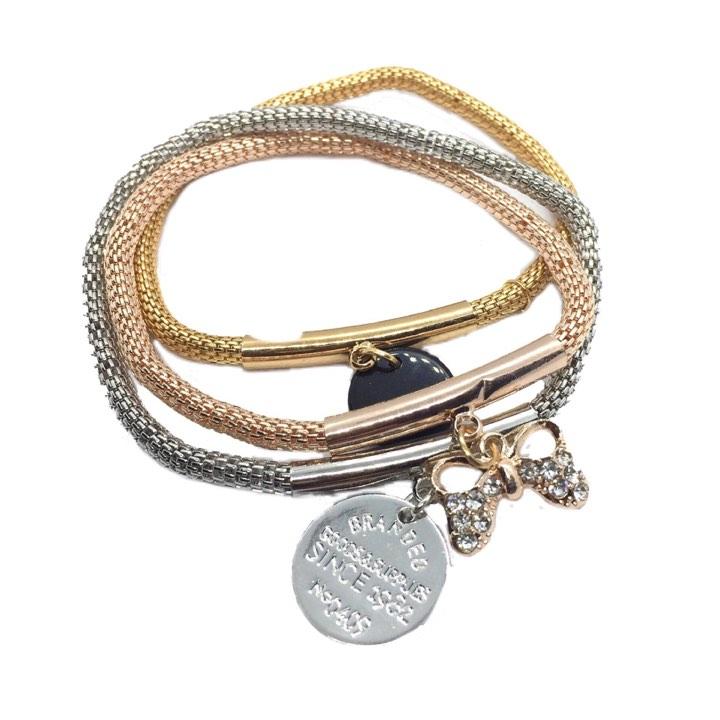 Charm Women Bracelet Gold Silver Rose Gold Rhinestone Bangle Jewelry Set - Simpal Boutique