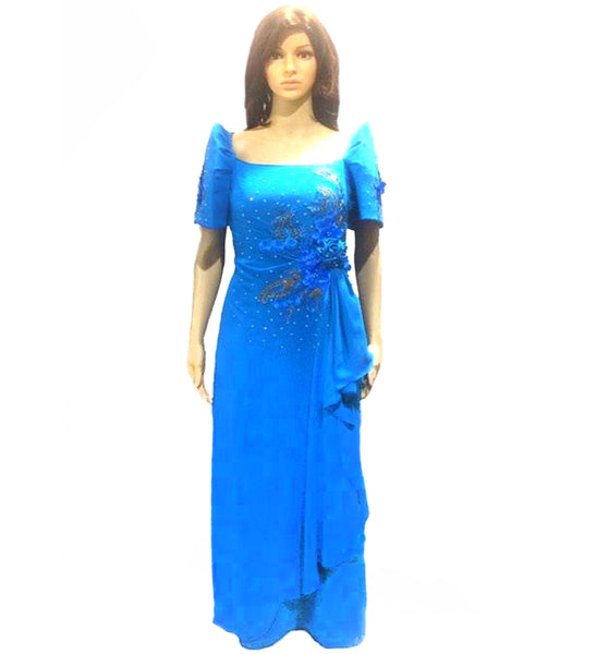 Mestiza Filipiniana Chiffon Gown - Simpal Boutique