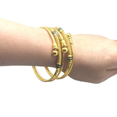 Fashion Bangles 2 Pieces Gold plated Bracelet Accessories for ladies 01 - Simpal Boutique