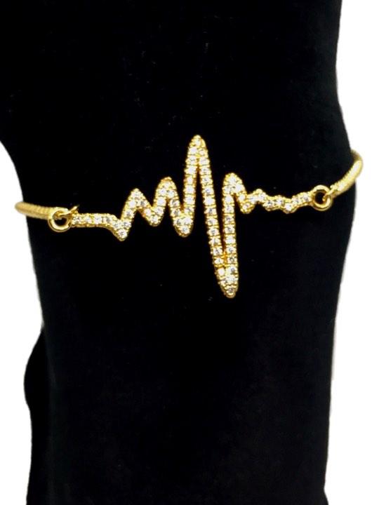 Heartbeat Bracelet Rhythm Frequency Bangles Gold Plated - Simpal Boutique