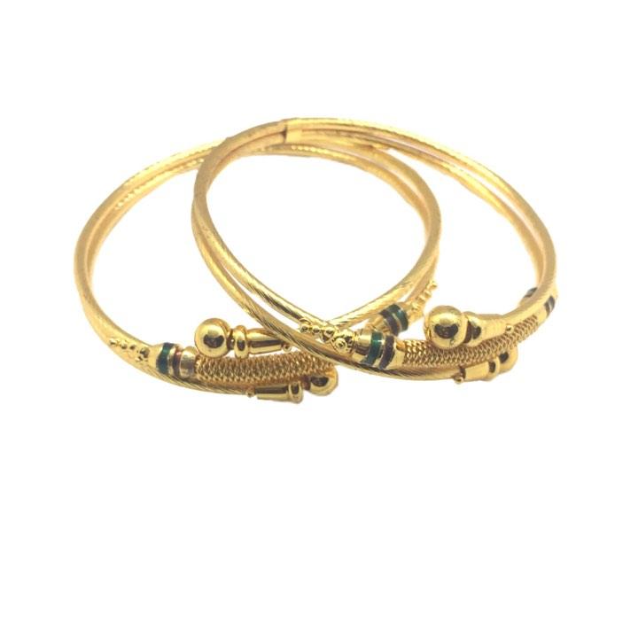 Fashion Bangles 2 Pieces Gold plated Bracelet Accessories for ladies 01 - Simpal Boutique