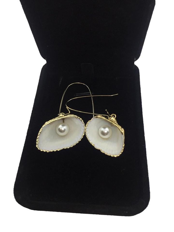 Unique Earring Women Fashion Beach Style Shell Pearl Alloy Earrings Jewelry 02 - Simpal Boutique