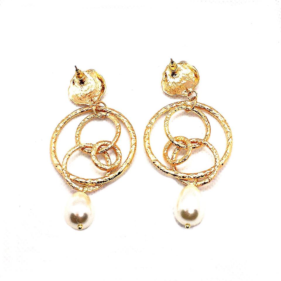 Fashion Women Earring Pearl Crystal Large Hoop Circle Lady  Drop Dangle Earrings Jewelry - Simpal Boutique