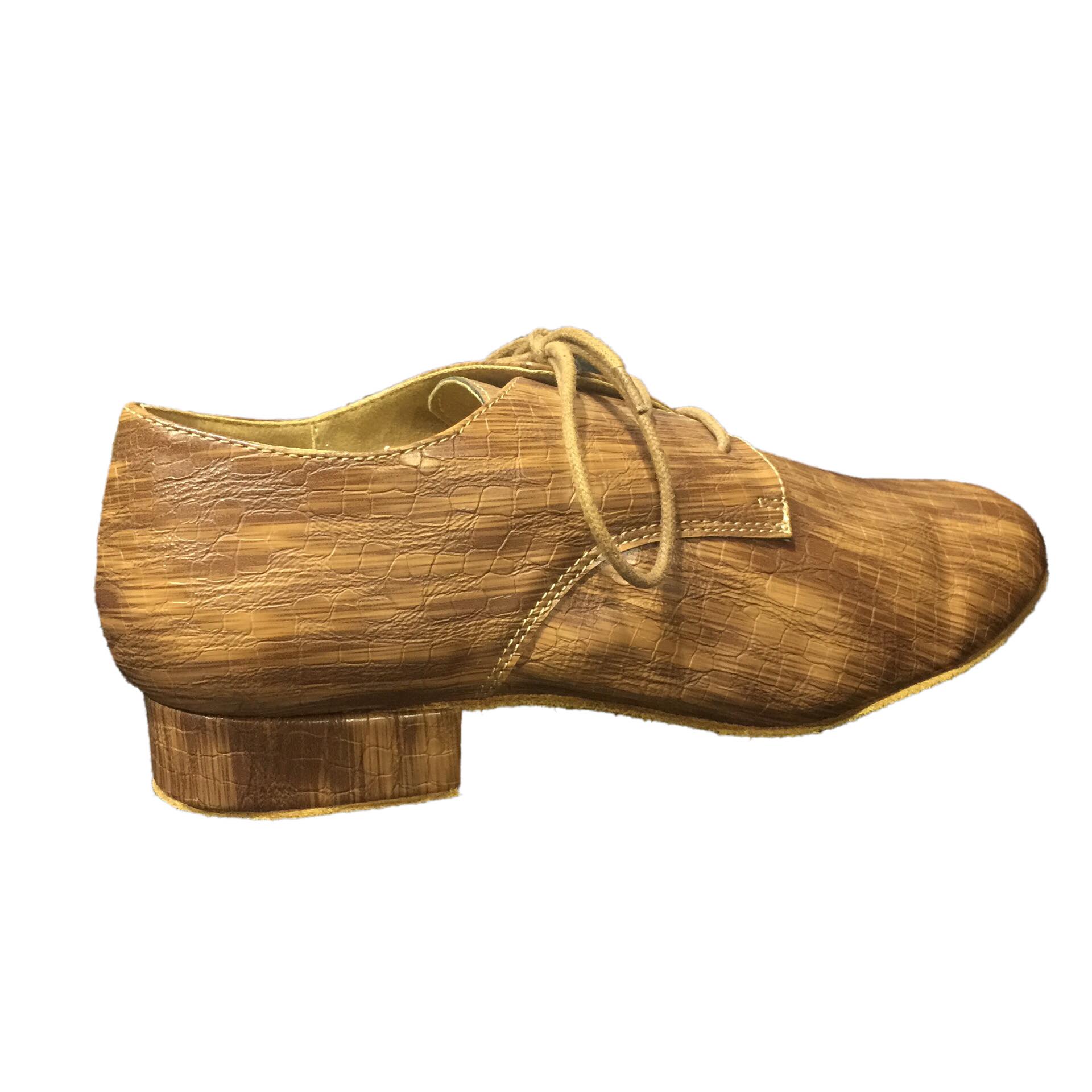 Help Me Dance Men's Modern Shoes / Ballroom Shoes Leather Lace-up Heel Thick Heel Dance Shoes Plain Brown - Simpal Boutique