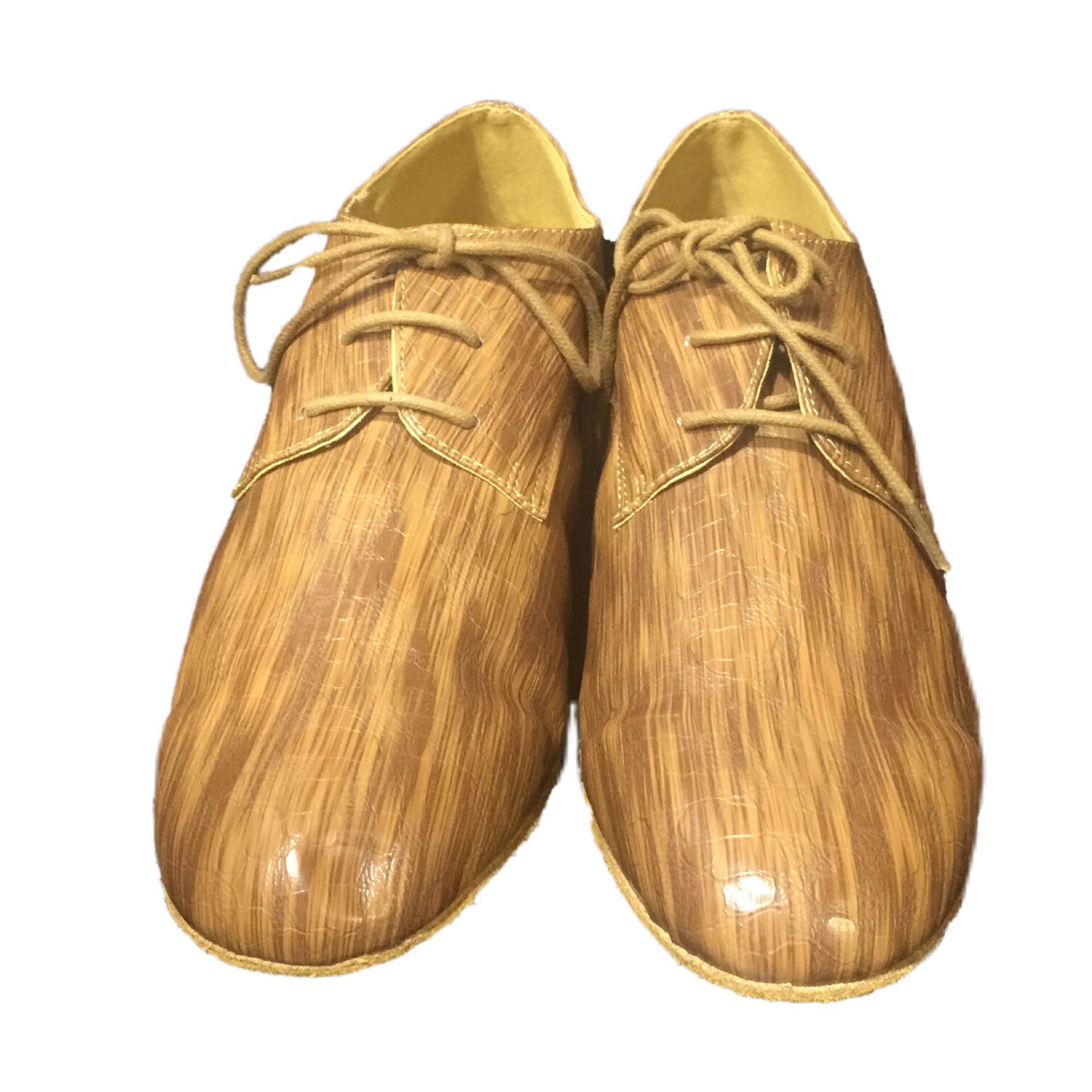 Help Me Dance Men's Modern Shoes / Ballroom Shoes Leather Lace-up Heel Thick Heel Dance Shoes Plain Brown - Simpal Boutique