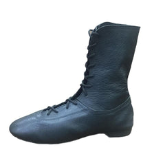 Women's Dance Shoes Leather / Canvas Jazz Shoes Boots Flat Heel Customizable Black / Performance - Simpal Boutique