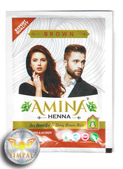 Amina Henna Natural Color Brown 10g x 6 pouch Value Pack of 2 