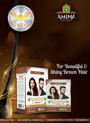 Amina Henna Natural Color Brown 10g x 6 pouch Value Pack of 12 