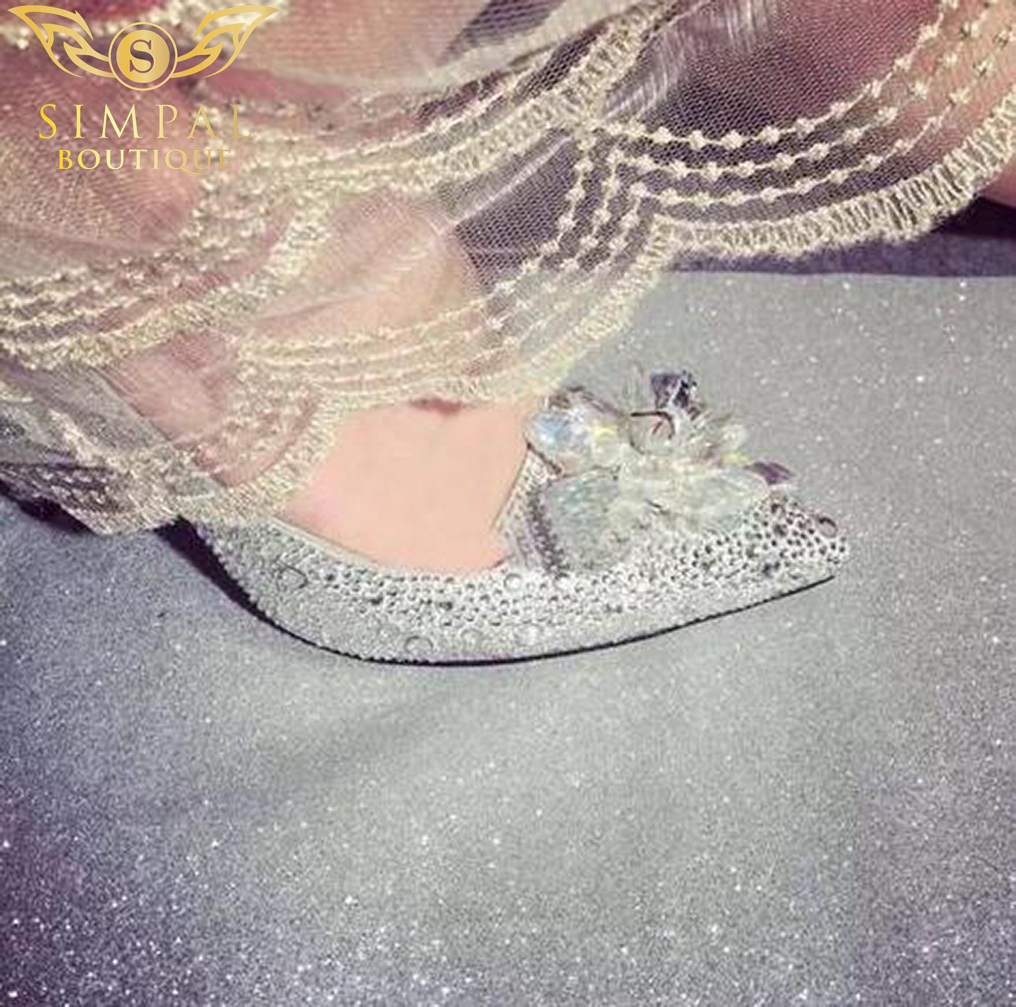 In Store Crystal shoes for weddingparty