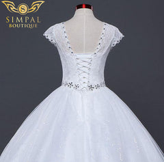 In Store Lace Shoulder Slim Fit Wedding Dress