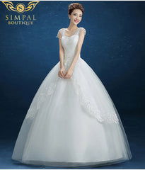 In Store Wedding dress simple one word shoulder dress