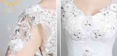 In Store Princess trailing new lace strap wedding dress