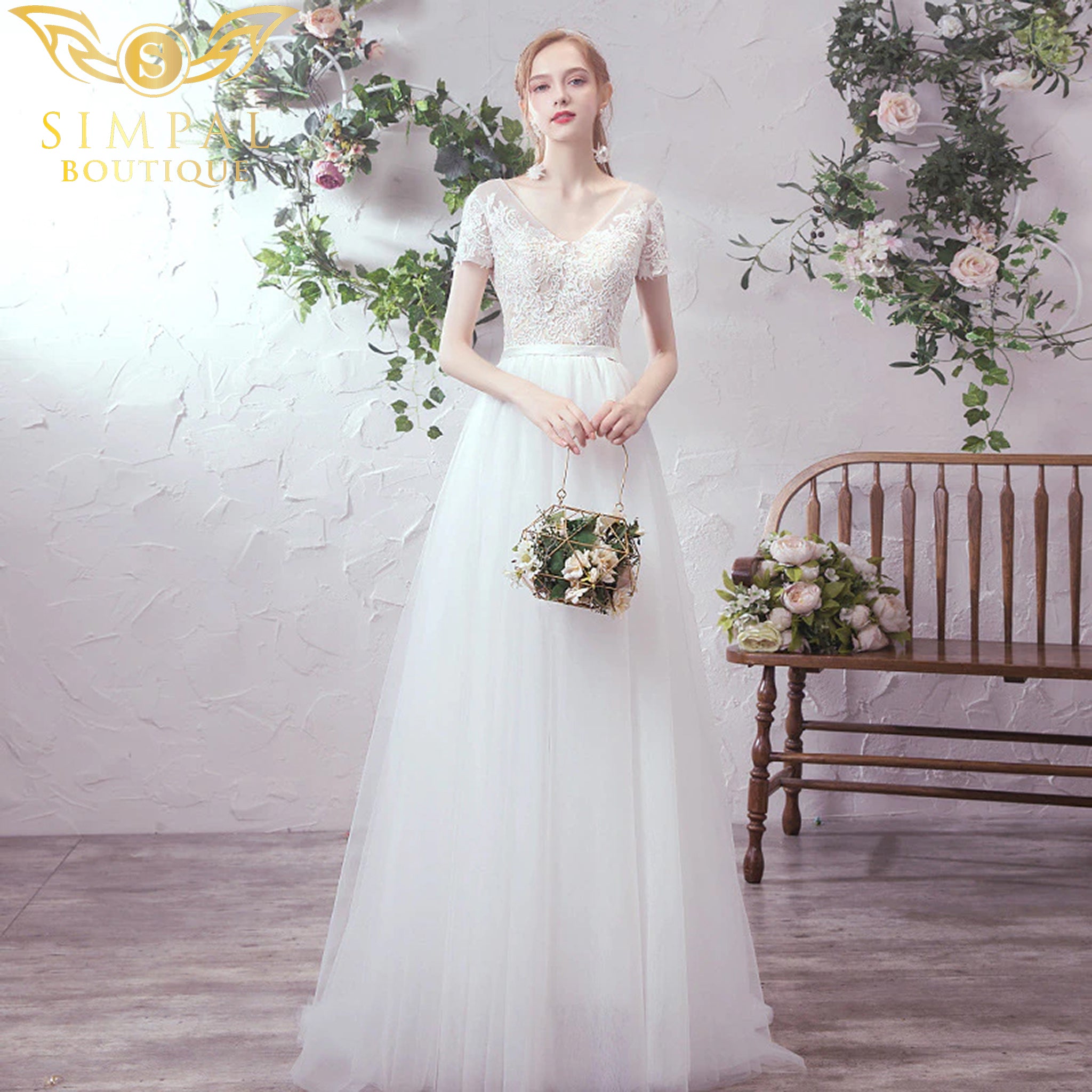 In Store Simple and elegant wedding dress